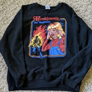 Black crew neck sweatshirt